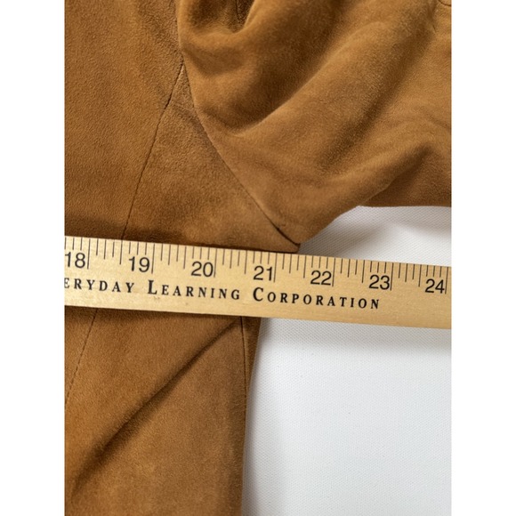 Vintage Cortefiel Spain Suede Leather Blazer Jacket Tan Brown Size 46 US Large - Picture 13 of 16